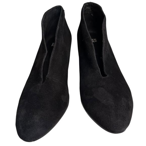 Eileen Fisher Inman Ankle Boots Black Suede Leather Women Sz 8 Career Witchy - Picture 11 of 16